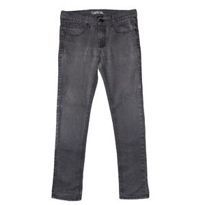Carbon Skinny Jeans In Dark Gray // 32x32